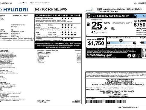Used 2023 Hyundai Tucson SEL AWD/4WD image 4