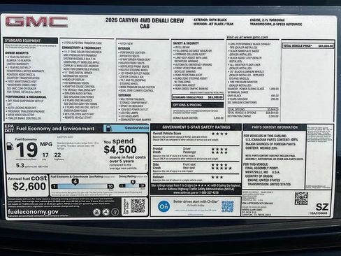 New 2026 GMC Canyon Denali w/ LPO, Denali Black Edition AWD/4WD image 21