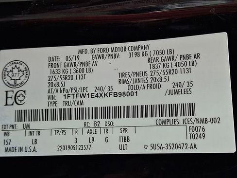 Used 2019 Ford F150 Lariat w/ Equipment Group 502A Luxury AWD/4WD image 28