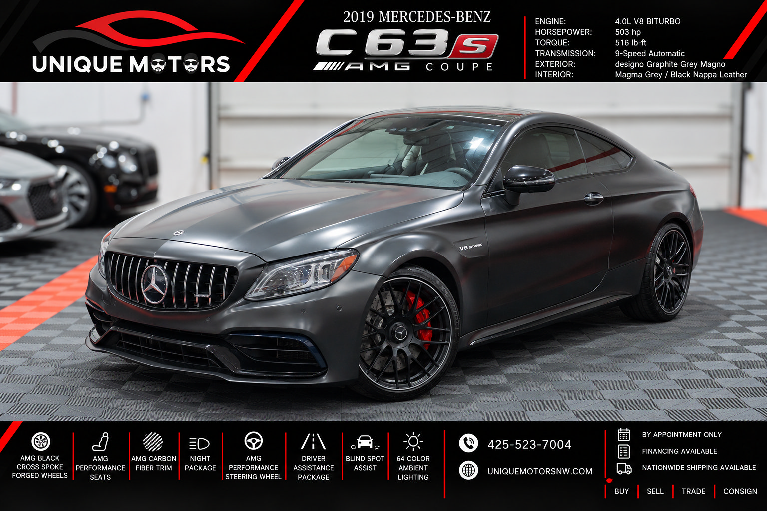 Used 2019 Mercedes-Benz C 63 AMG S image 1