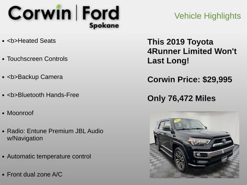 Used 2019 Toyota 4Runner Limited image 6