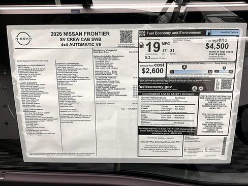 New 2026 Nissan Frontier SV w/ All-Weather Content Package image 40