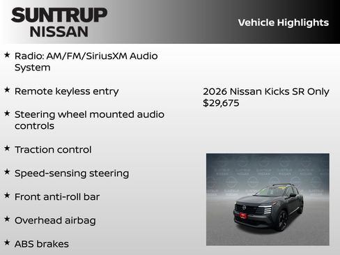 New 2026 Nissan Kicks SR w/ SR Premium Package FWD image 8