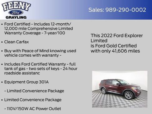 Certified 2022 Ford Explorer Limited AWD/4WD image 4