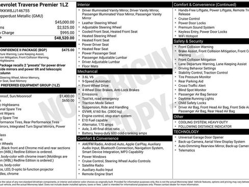 Used 2018 Chevrolet Traverse Premier w/ Driver Confidence II Package FWD image 11