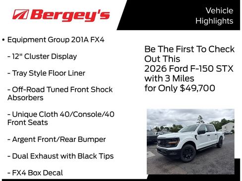 New 2026 Ford F150 STX w/ Equipment Group 201A FX4 AWD/4WD image 5