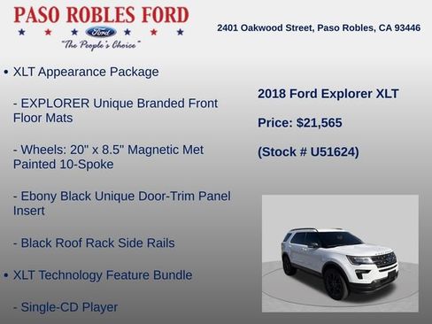 Used 2018 Ford Explorer XLT w/ Equipment Group 202A FWD image 12