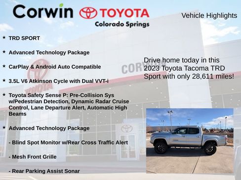 Used 2023 Toyota Tacoma TRD Sport w/ Advanced Technology Package image 6
