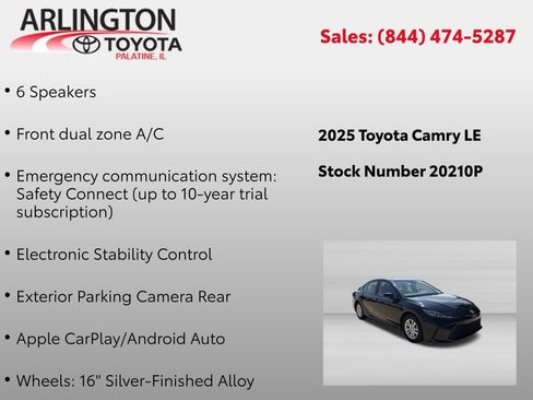Used 2025 Toyota Camry LE FWD image 4