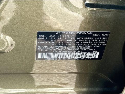 New 2026 Subaru Ascent Touring image 33