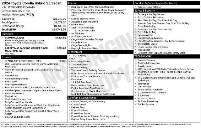 Used 2024 Toyota Corolla SE w/ SE Package FWD image 31