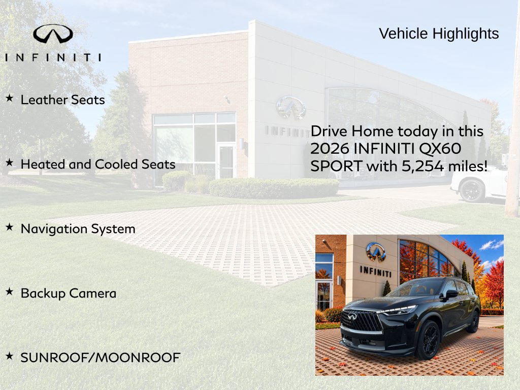 Certified 2026 INFINITI QX60 Sport w/ Dark Cargo Package AWD/4WD image 9