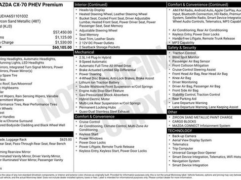 Used 2025 MAZDA CX-70 Plug-In Hybrid w/ Premium Plus image 34
