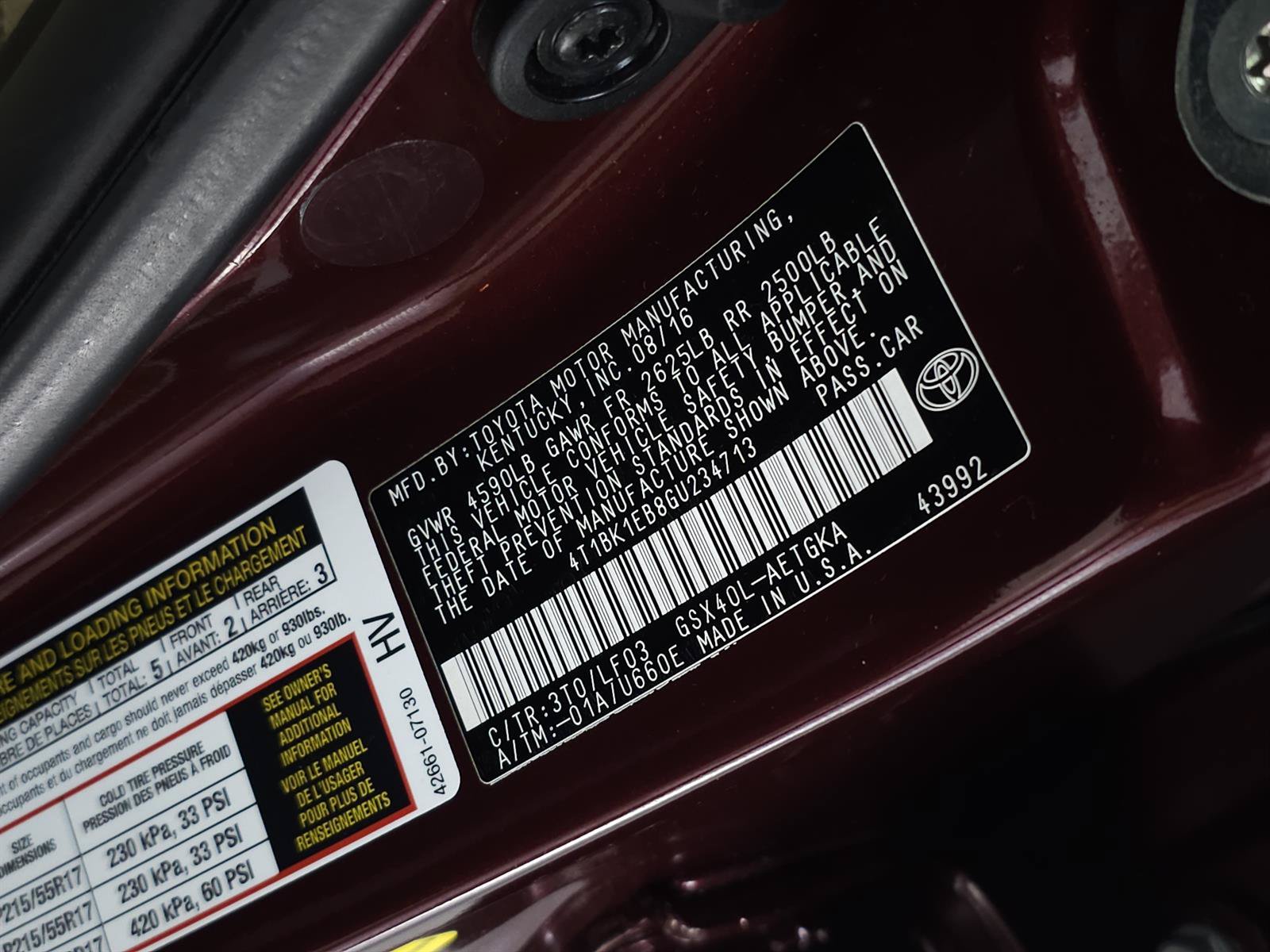 Used 2016 Toyota Avalon XLE Premium FWD image 28