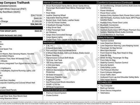 Used 2022 Jeep Compass Trailhawk w/ Trailer Tow Group AWD/4WD image 36