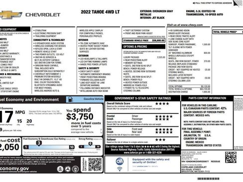 Certified 2022 Chevrolet Tahoe LT w/ Luxury Package AWD/4WD image 1