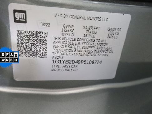 Certified 2023 Chevrolet Corvette Stingray Preferred Cpe w/ 2LT RWD image 37