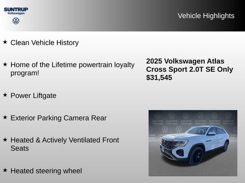 Used 2025 Volkswagen Atlas Cross Sport SE w/ Black Wheel Package image 8