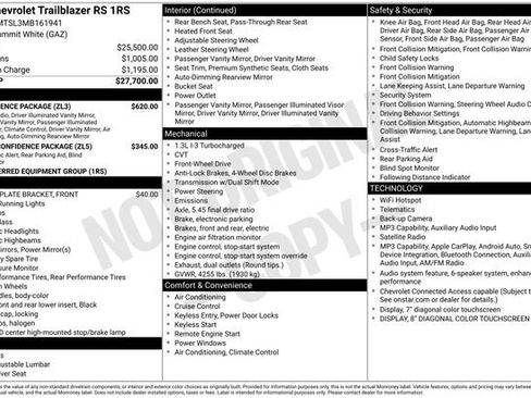 Used 2021 Chevrolet TrailBlazer RS w/ Convenience Package FWD image 6
