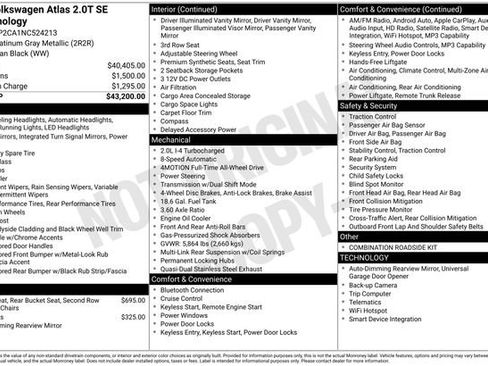 Certified 2022 Volkswagen Atlas SE image 40