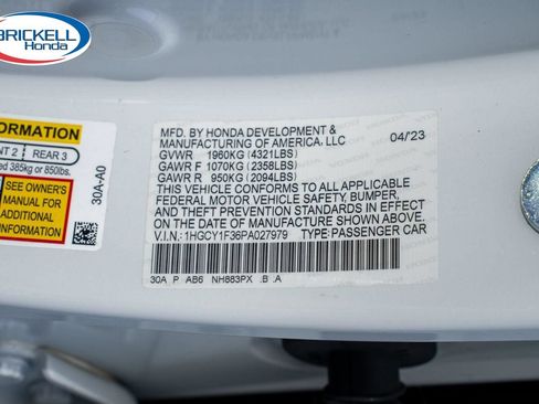 Certified 2023 Honda Accord EX image 36