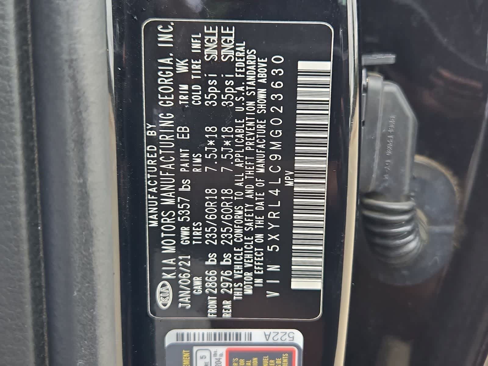 Certified 2021 Kia Sorento S w/ Panoramic Sunroof Package FWD image 34
