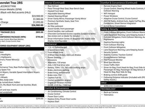 Certified 2024 Chevrolet Trax RS w/ Sunroof Package image 34