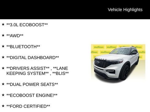 Certified 2022 Ford Explorer ST w/ Equipment Group 401A AWD/4WD image 6