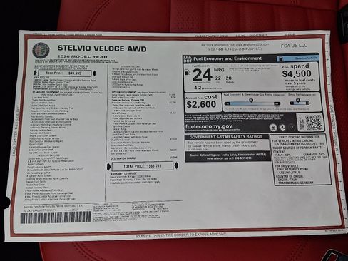 New 2026 Alfa Romeo Stelvio Sprint AWD/4WD image 21