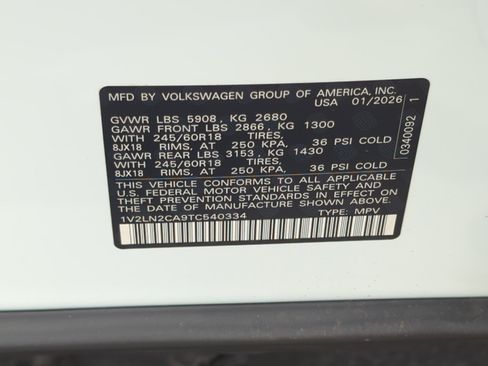 New 2026 Volkswagen Atlas SE image 25