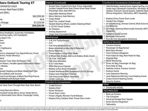 Used 2023 Subaru Outback Touring XT AWD/4WD image 37