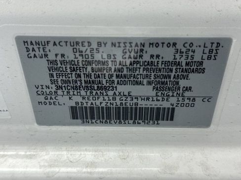 New 2025 Nissan Versa SV w/ Trunk Package image 26