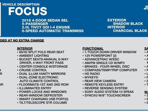 Used 2018 Ford Focus SEL FWD image 18