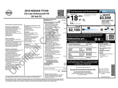 Used 2019 Nissan Titan SV w/ SV Convenience Package AWD/4WD image 2
