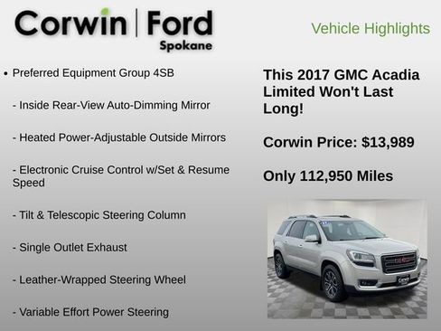 Used 2017 GMC Acadia Limited SLT image 12