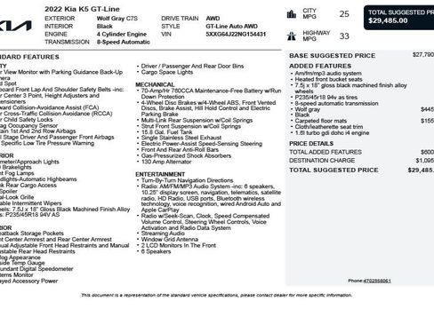 Used 2022 Kia K5 GT-Line image 3