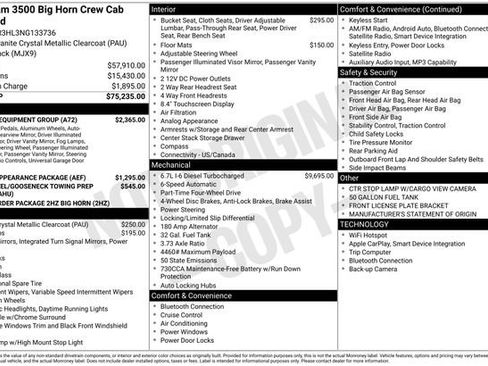 Used 2022 RAM 3500 Big Horn w/ Level A Equipment Group image 41