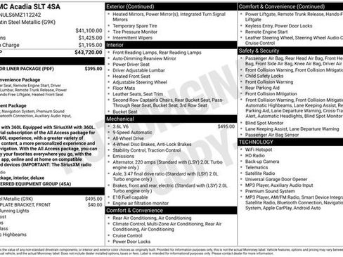 Used 2021 GMC Acadia SLT w/ LPO, Floor Liner Package AWD/4WD image 9