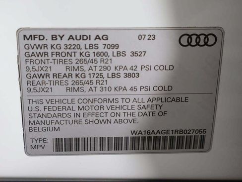 Used 2024 Audi Q8 e-tron Prestige w/ Prestige Package AWD/4WD image 65