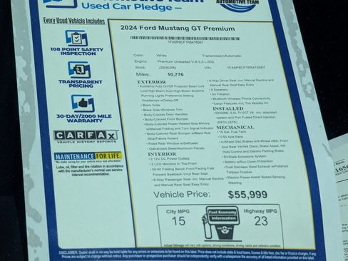 Used 2024 Ford Mustang GT Premium RWD image 13