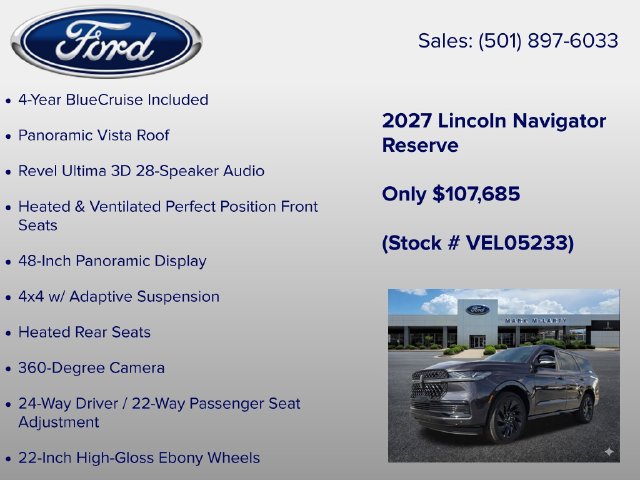 New 2027 Lincoln Navigator Reserve w/ Jet Appearance Package AWD/4WD image 6