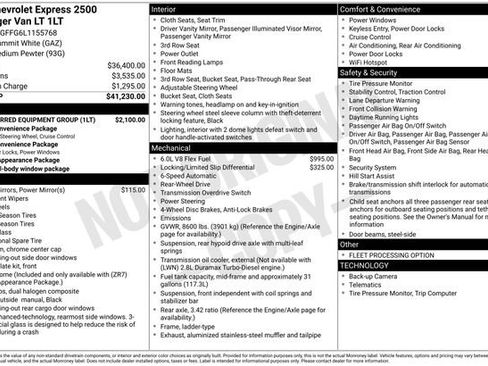 Used 2020 Chevrolet Express 2500 LT w/ LT Preferred Equipment Group RWD image 2
