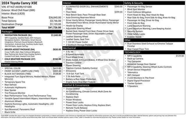 Used 2024 Toyota Camry XSE w/ Navigation Package FWD image 2