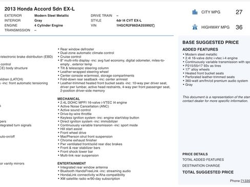 Used 2013 Honda Accord EX-L image 3