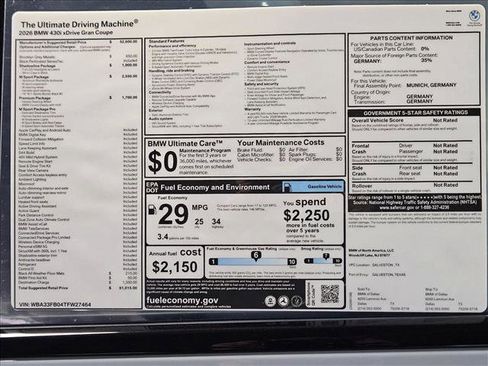 New 2026 BMW 430i xDrive 430i xDrive w/ M Sport Package image 17