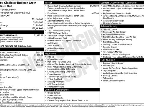 New 2025 Jeep Gladiator Rubicon w/ Convenience Group AWD/4WD image 4