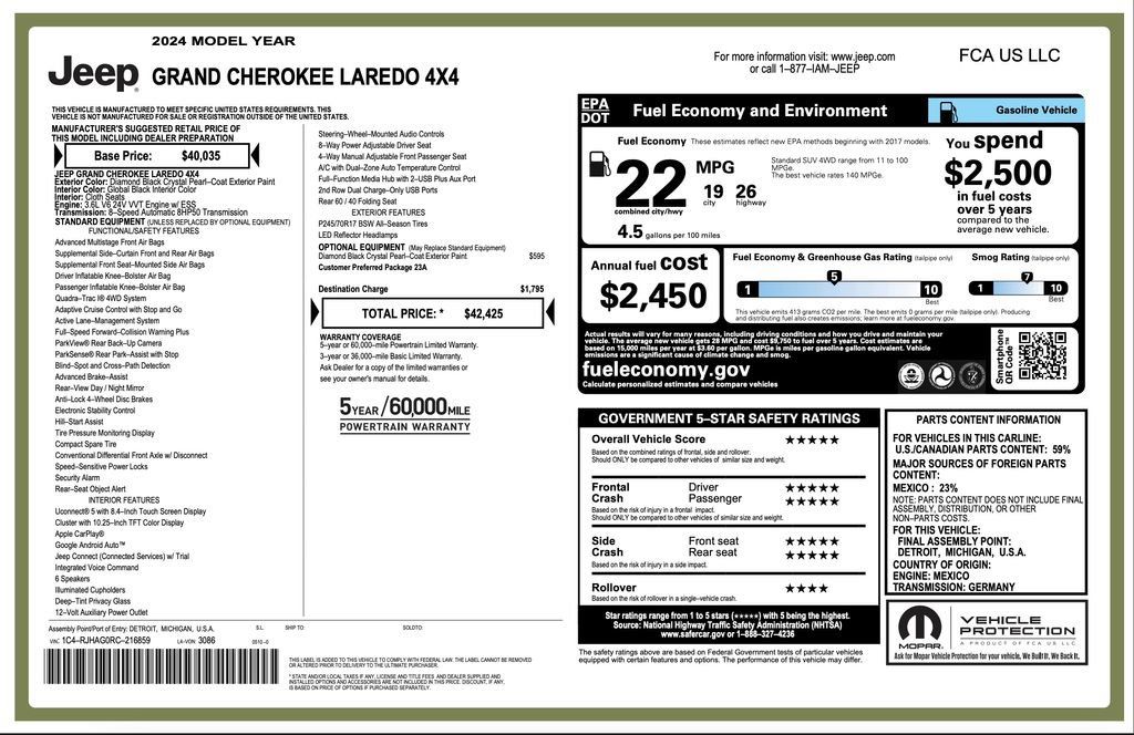 Certified 2024 Jeep Grand Cherokee Laredo AWD/4WD image 7