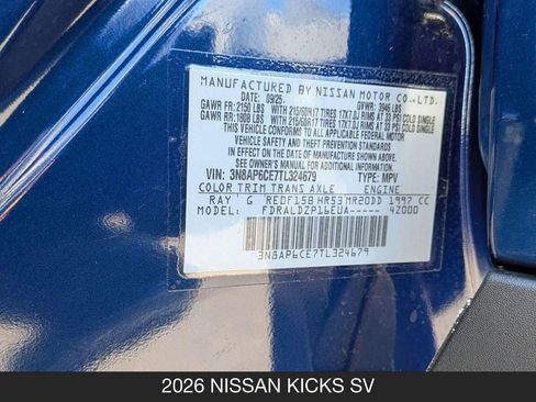Certified 2026 Nissan Kicks SV FWD image 24