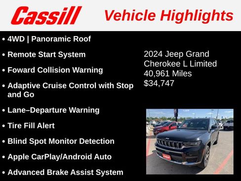 Used 2024 Jeep Grand Cherokee L Limited w/ Luxury Tech Group II AWD/4WD image 3