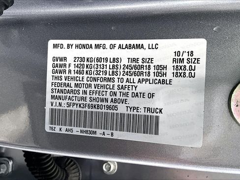 Used 2019 Honda Ridgeline RTL-T image 33